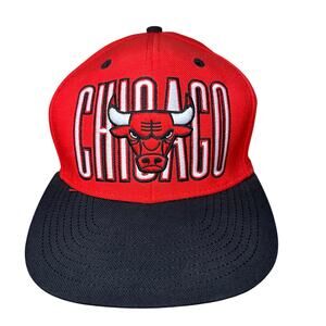Adidas Chicago Bulls NBA Hat Snapback Trefoil‎ Basketball Athletic Red Black EUC